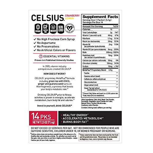 CELSIUS On-the-Go Powder Stick, Combo Pack of Dragonfruit Lime and Cranberry Lemon, 28 Piece Assortment - Image 5